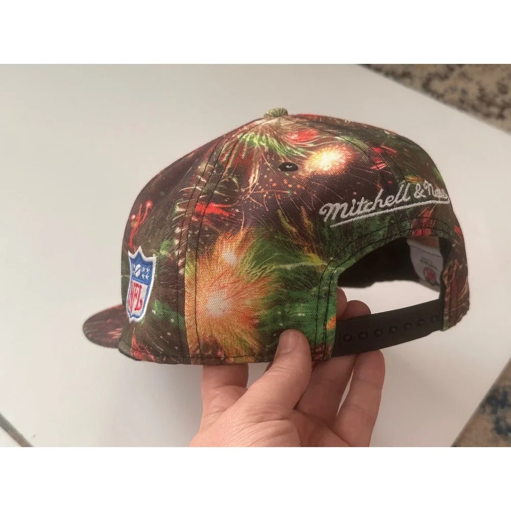 Mitchell & Ness Dallas Cowboys Snapback Hat‎ NFL Firework Graphic Print Cap Mens